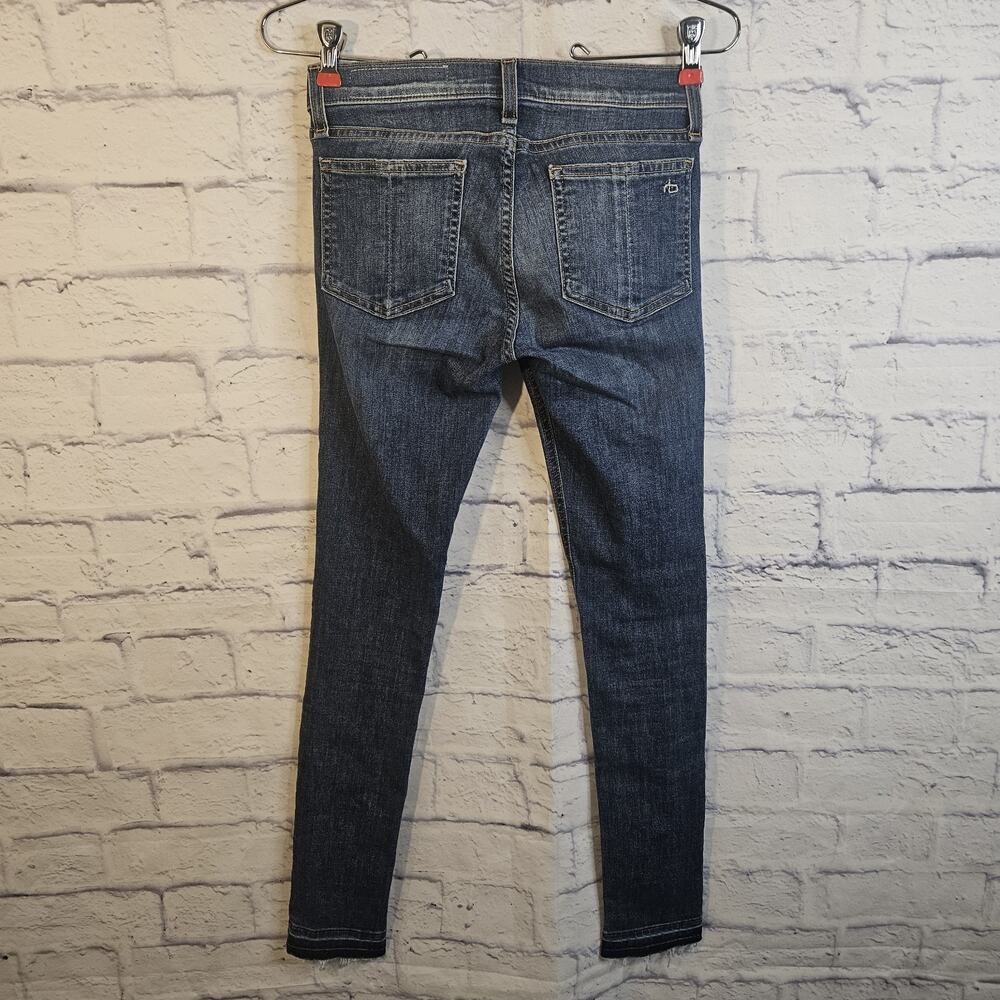 Rag & Bone Jean Women Skinny Ankle Jeans Blue Low Rise Button Size 25 - Picture 5 of 7